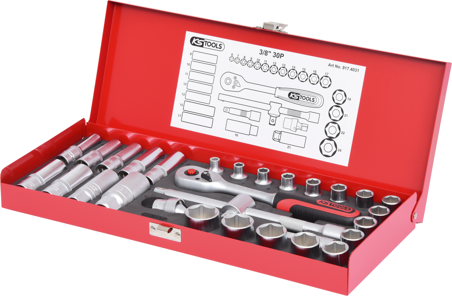 KS Tools 3/8" Steckschlüssel-Satz, 30-tlg