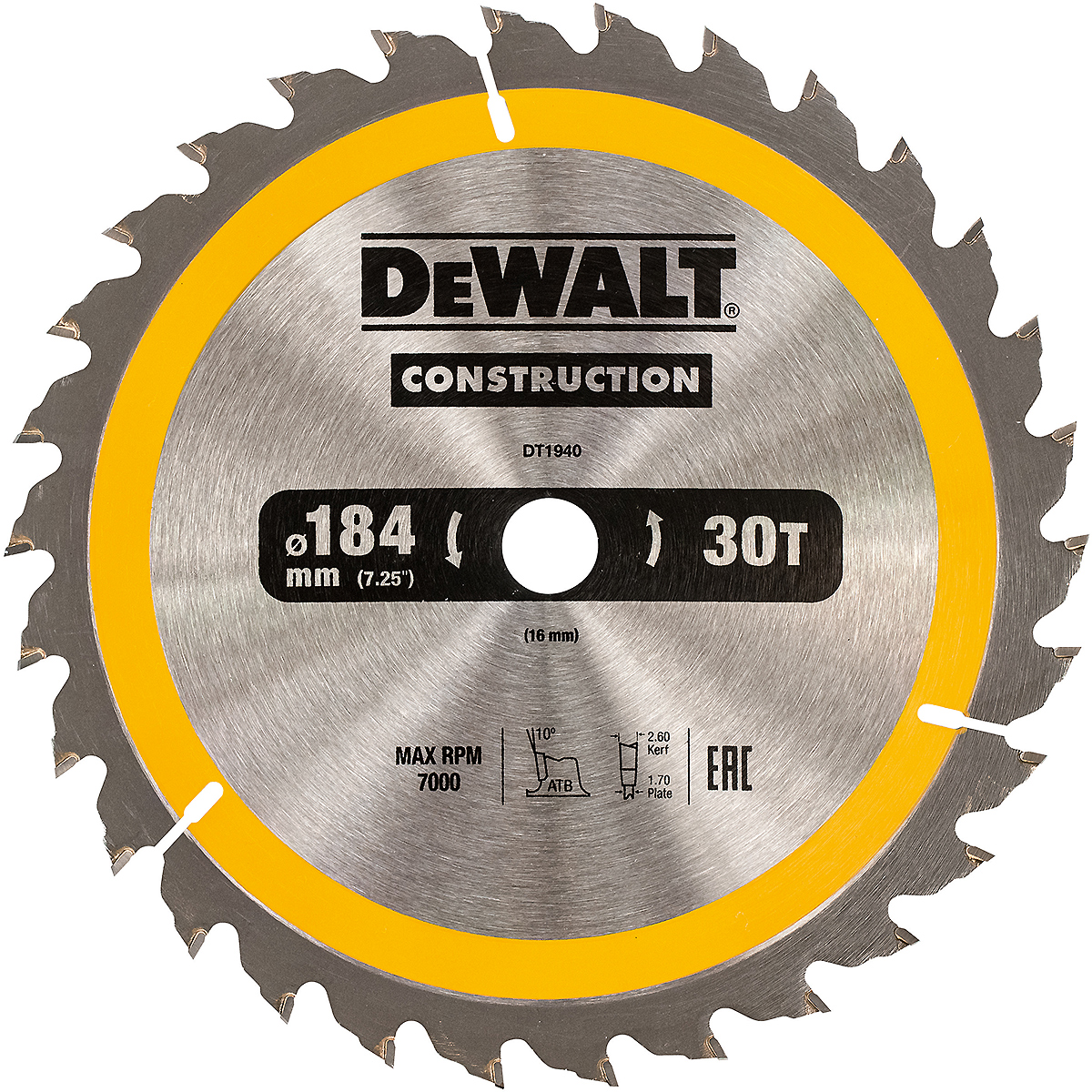 DEWALT XR EXTREME Kreissägeblatt Handkreissäge Universeller Einsatz Bohrung 16mm