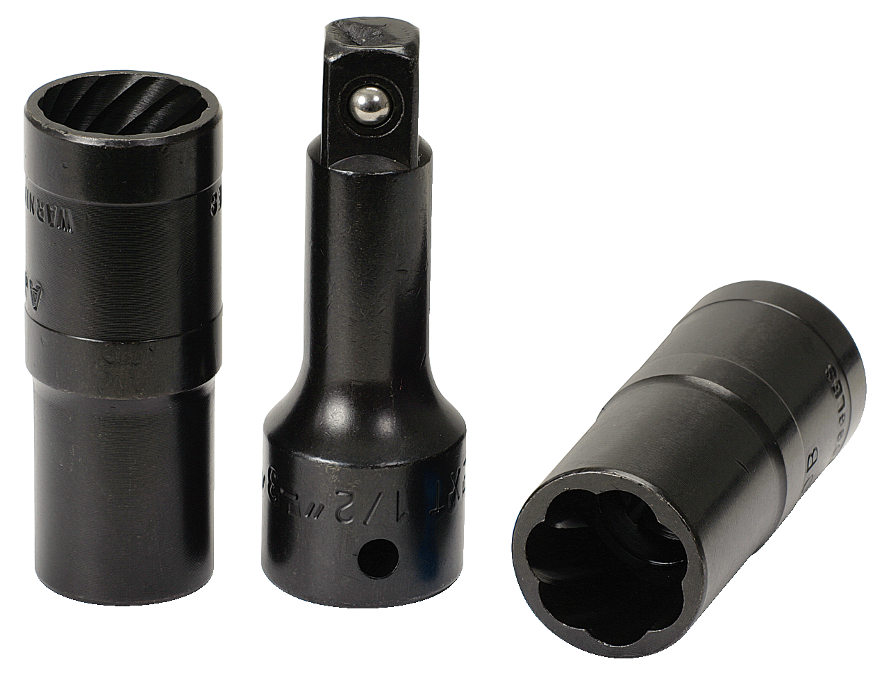 KS Tools Spezial-Profil-Kraft-Stecknuss-Satz, 3-tlg,17-19mm