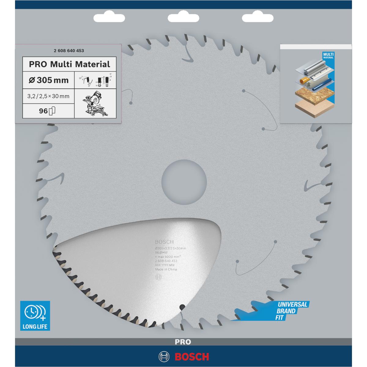 Bosch PRO Kreissägeblatt Multi Material für Kapp- und Gehrungssägen