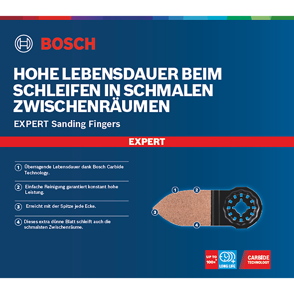 Bosch EXPERT Schleiffinger fein AVZ 32 RT10 Schleifplatte für Multifunktionswerkzeuge