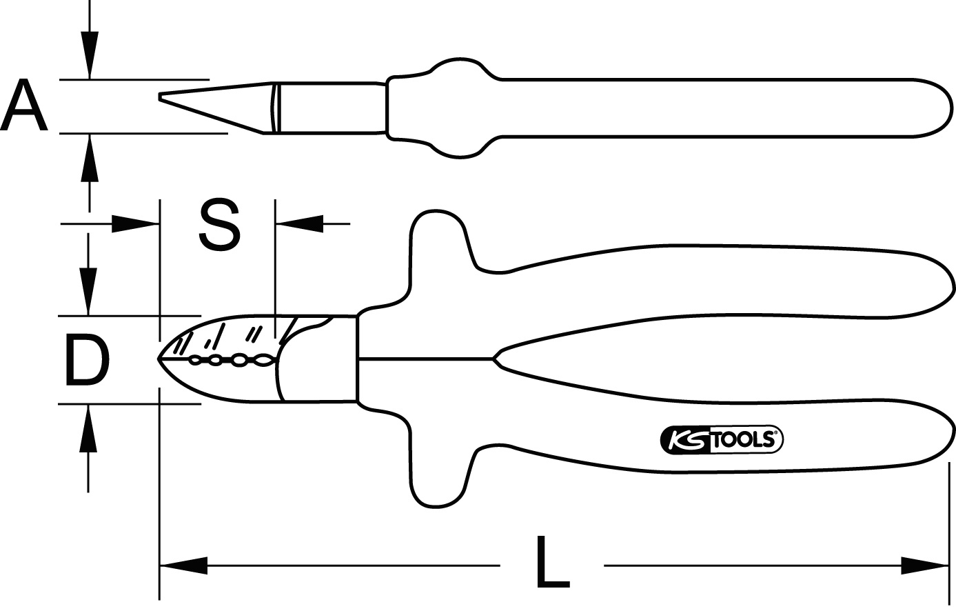 KS Tools 1000V Elektriker-Seitenschneider, 175mm