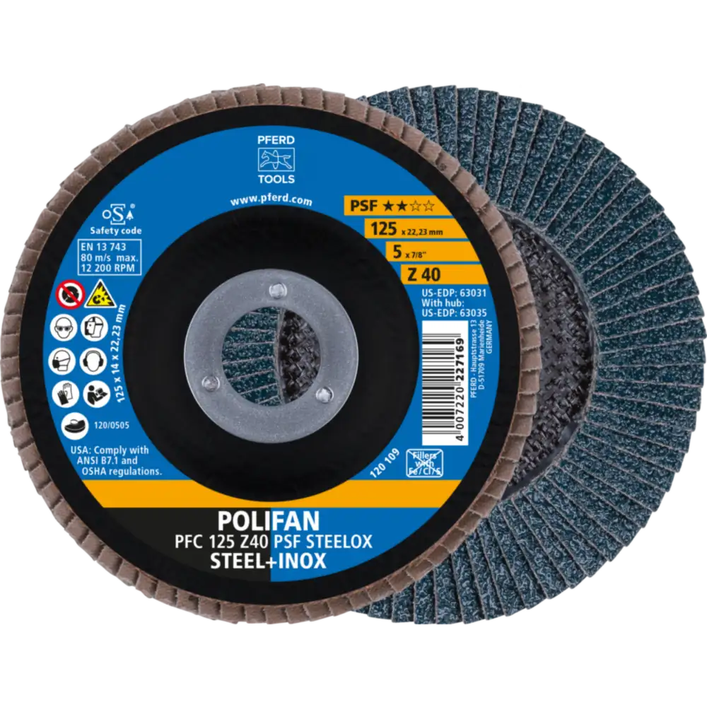 PFERD TOOLS POLIFAN Fächerscheibe PFC konisch Universallinie PSF STEELOX Stahl/Edelstahl