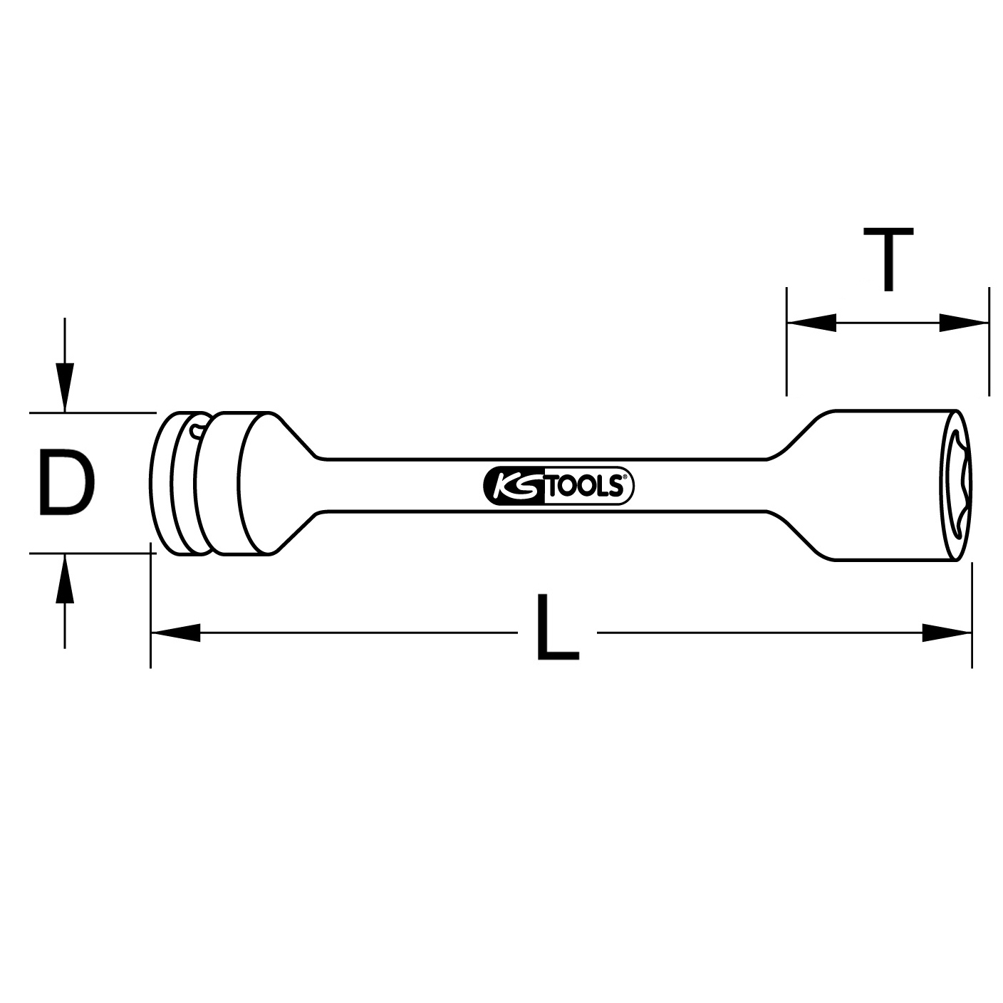 KS Tools 1" Sechskant-Torsions-Kraftstecknuss, XL