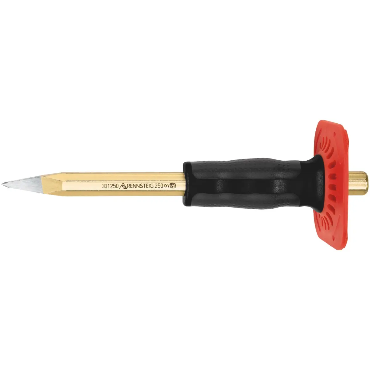 Rennsteig Spitzmeißel mit Handschutz 250 mm, 8-kant 16 mm, poliert