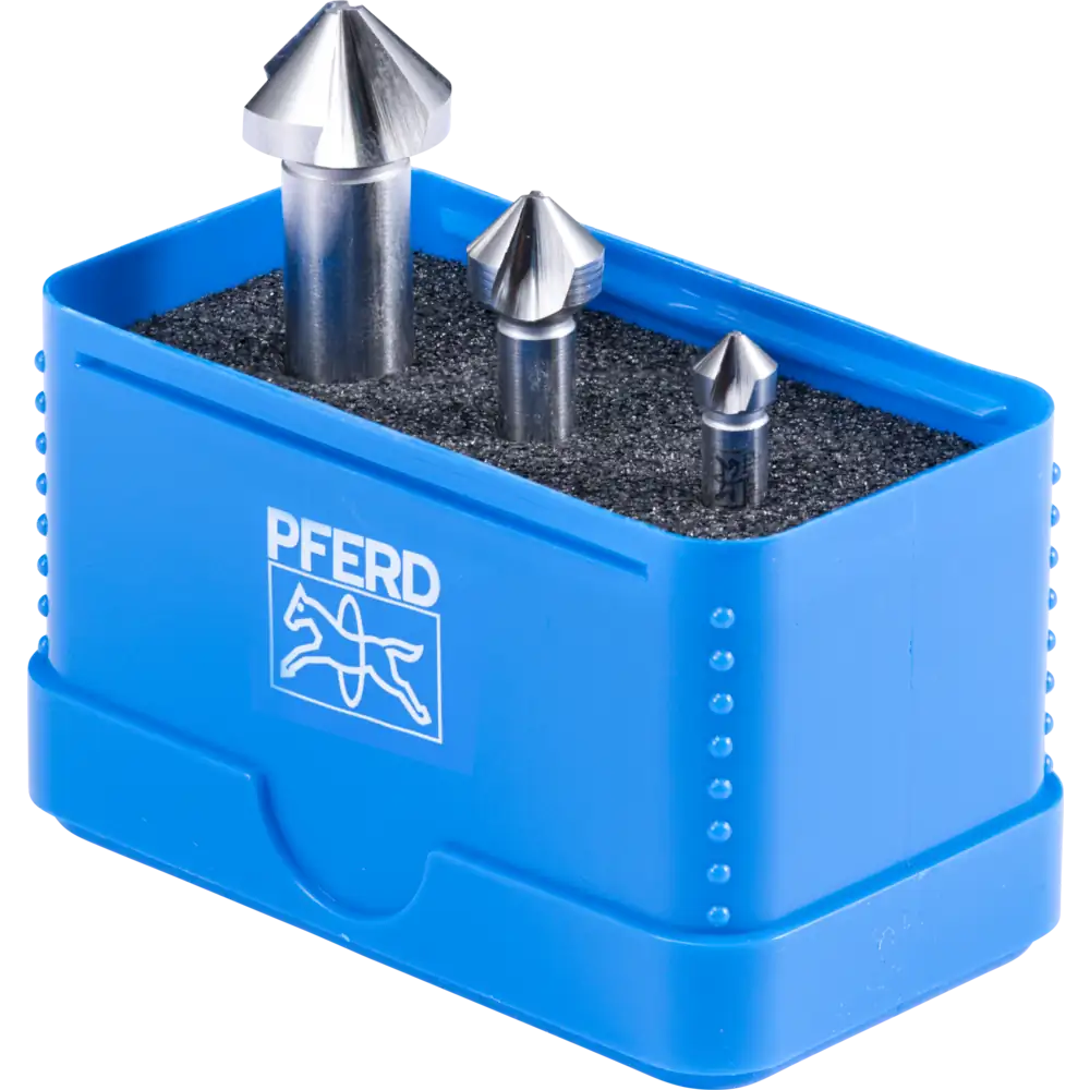 PFERD TOOLS HSS-Kegelsenker-Set UGT 3-tlg. DIN 335 C 90° mit Ungleichteilung