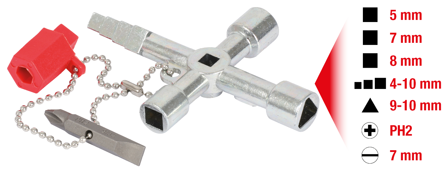 KS Tools Universal-Schaltschrankschlüssel, 61mm