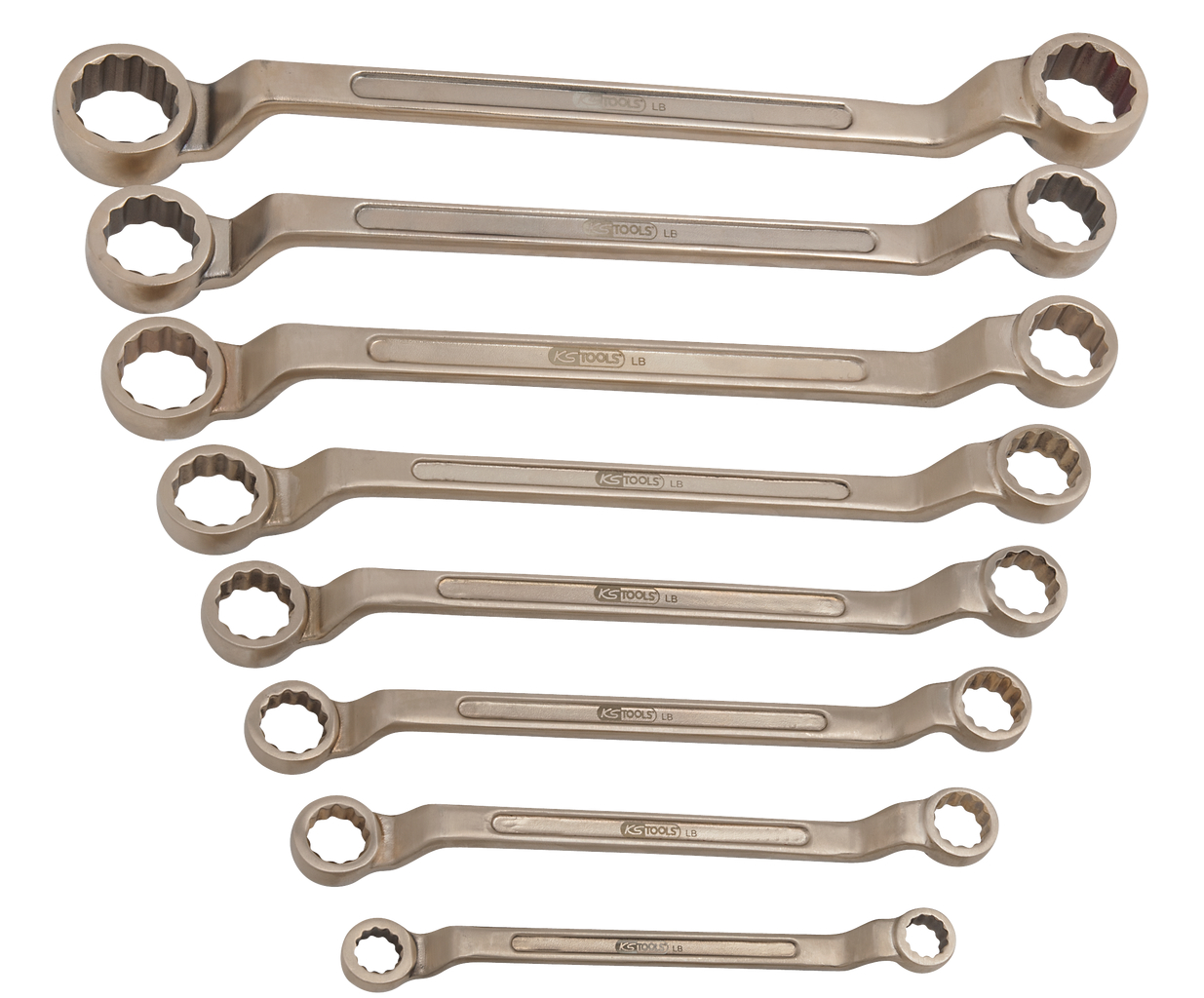 KS Tools BRONZEplus Doppel-Ringschlüssel-Satz gekröpft, 8-tlg, 1-4-1"
