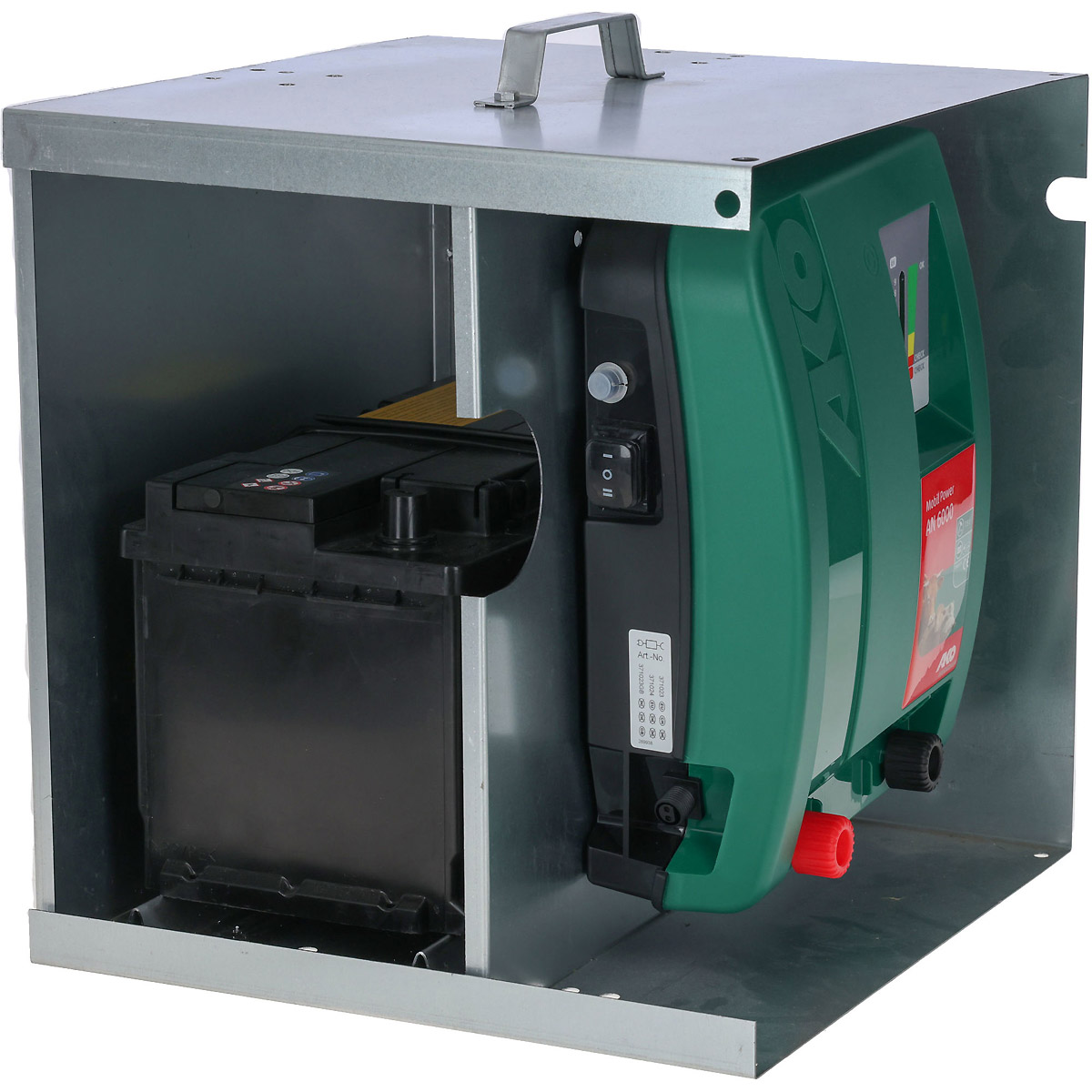 Kerbl Metall-Akkukasten mit Dach für AN-12V-Geräte
