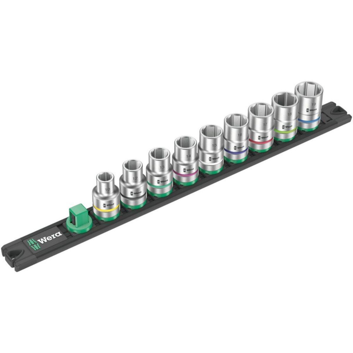 Wera Nuss-Magnetleiste C 4 Zyklop Steckschlüsseleinsatz-Satz, 1/2"-Antrieb, 9-teilig
