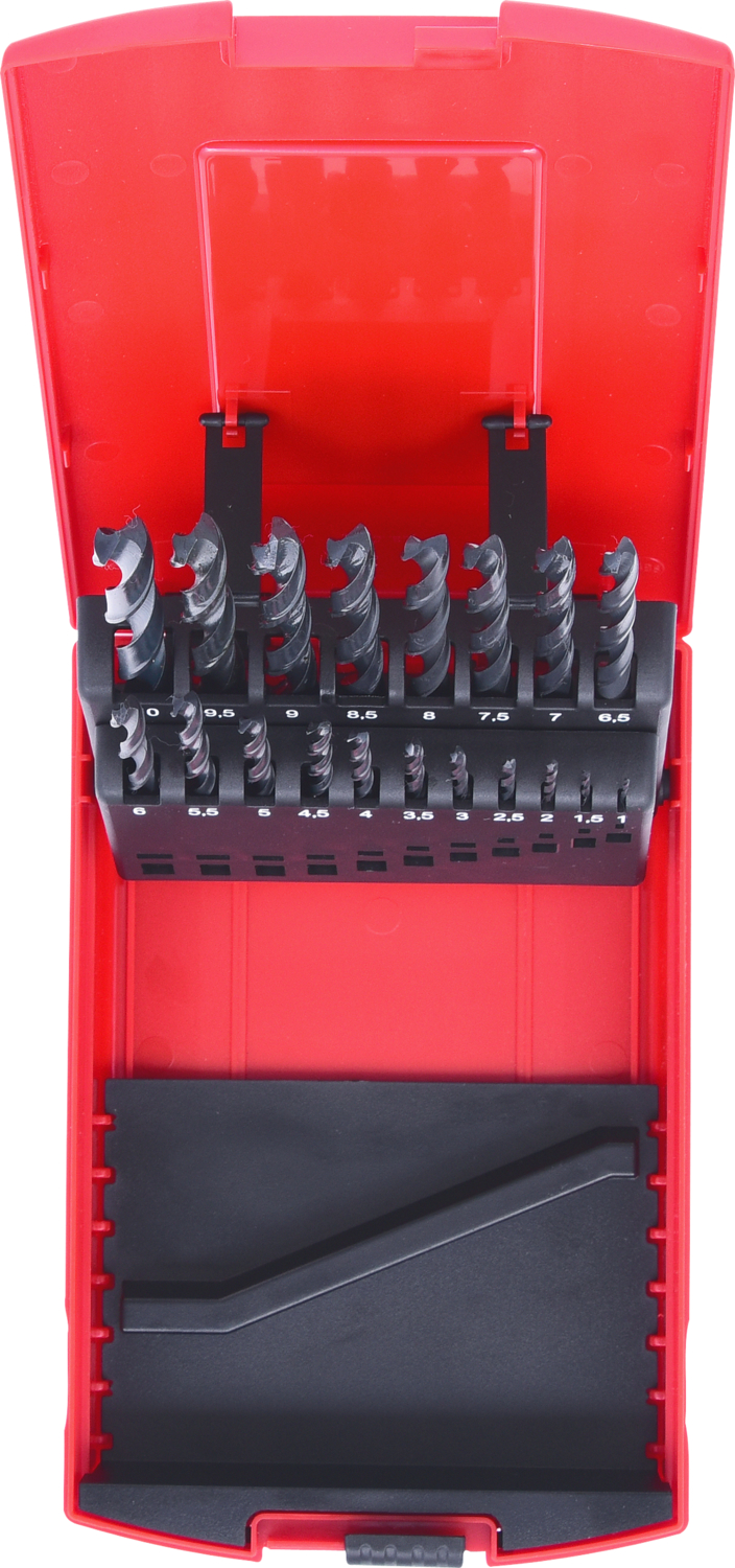 KS Tools HSS-R Spiralbohrer-Satz, Kunststoffkassette, 19-tlg, 1-10mm