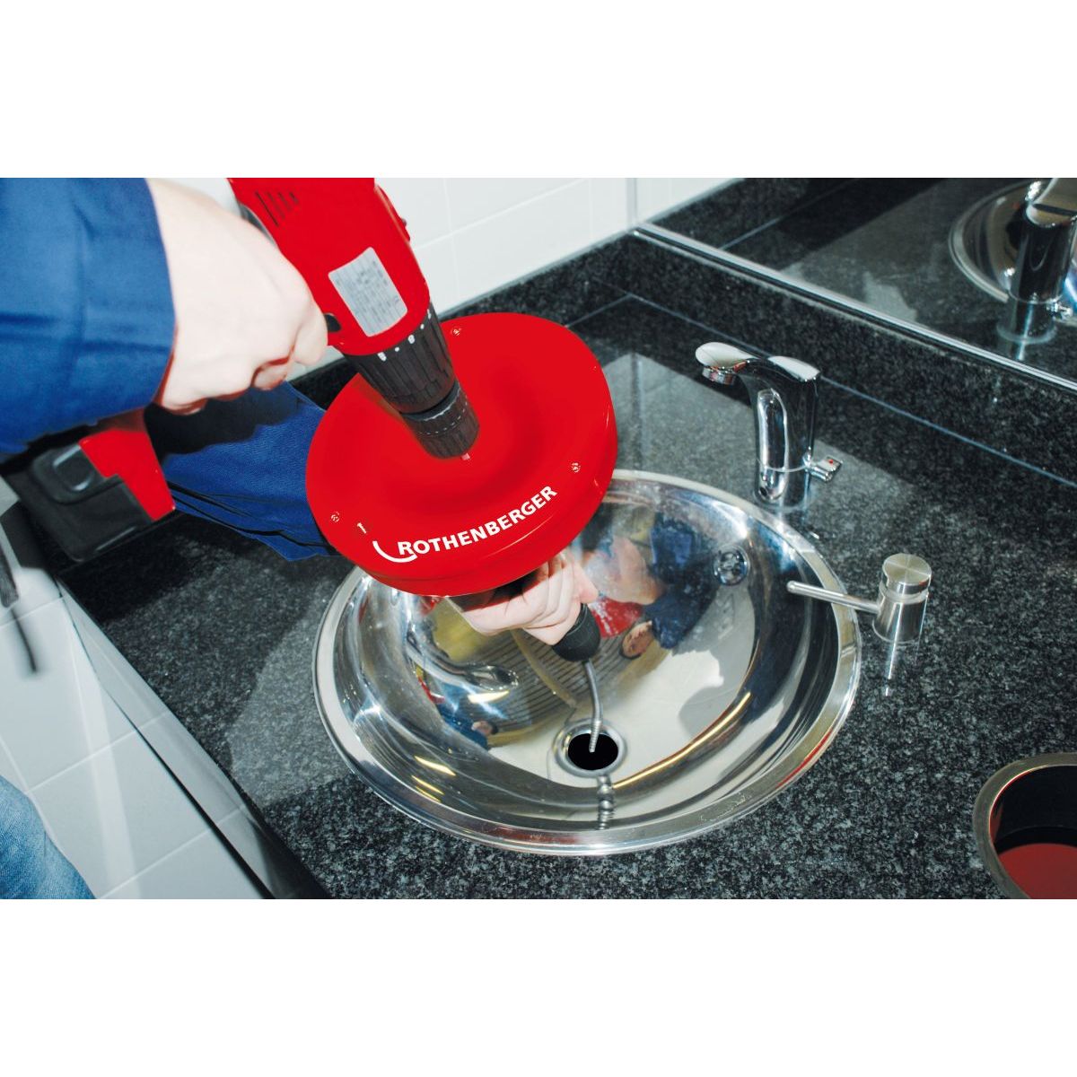 Rothenberger ROSPI 10 H+E Plus, Hand- und Elektro-Rohrreinigungsgerät, 10m
