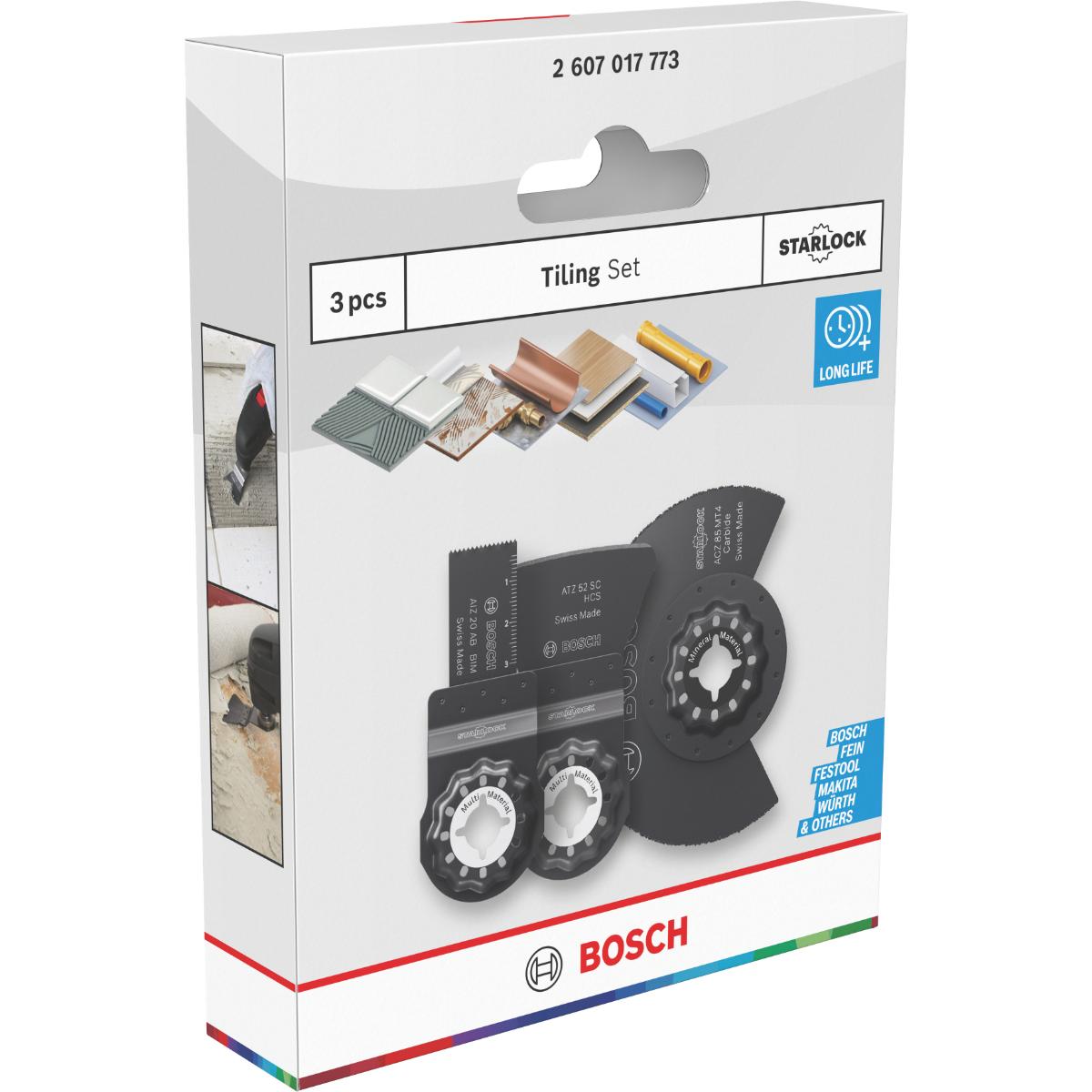 Bosch Fliesen Starlock Blattset, 3-teiliges Set