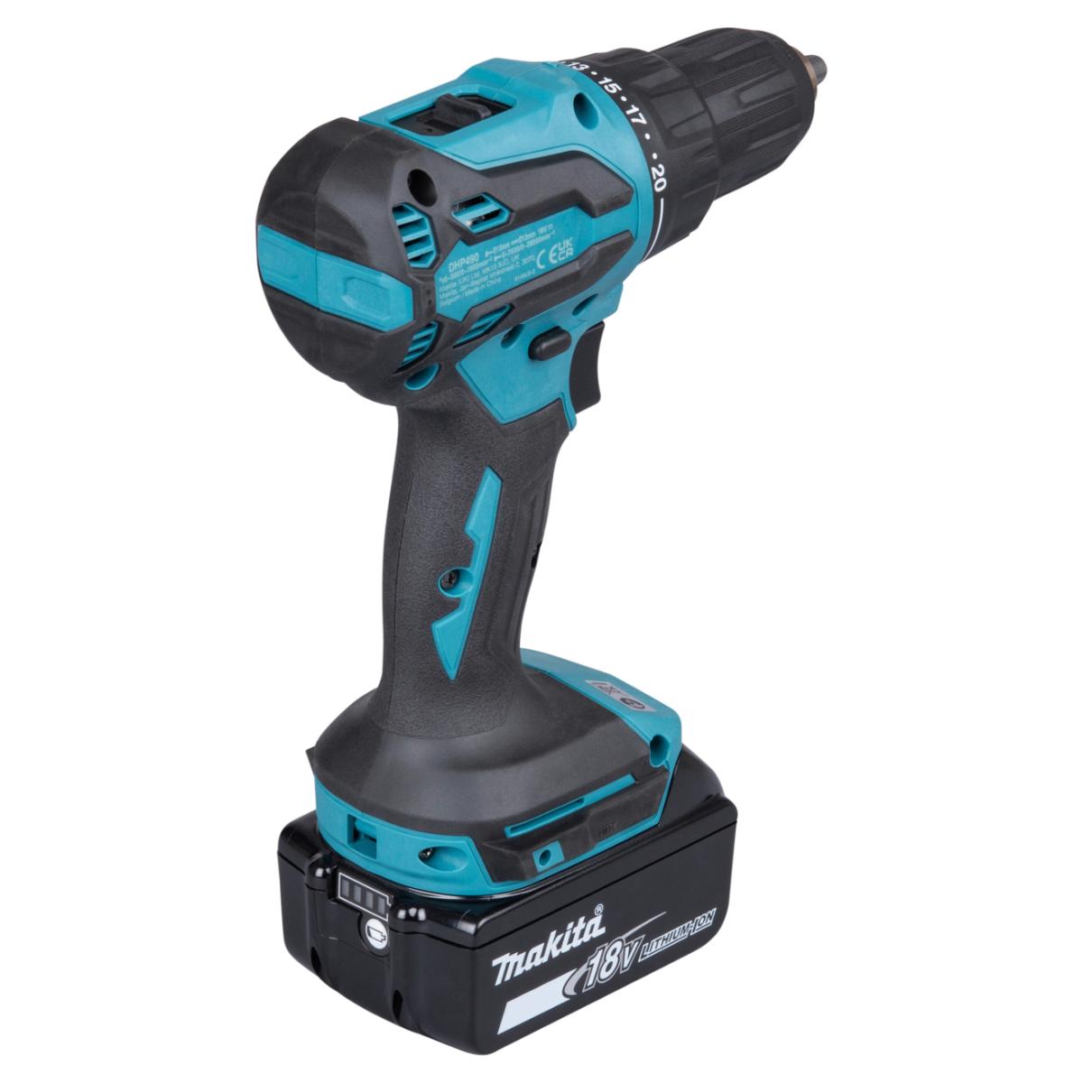 Makita Akku-Schlagbohrschrauber 18V / 5,0 Ah, 2 Akkus + Ladegerät im MAKPAC, inkl. MAKPAC-Organizer 191X80-2