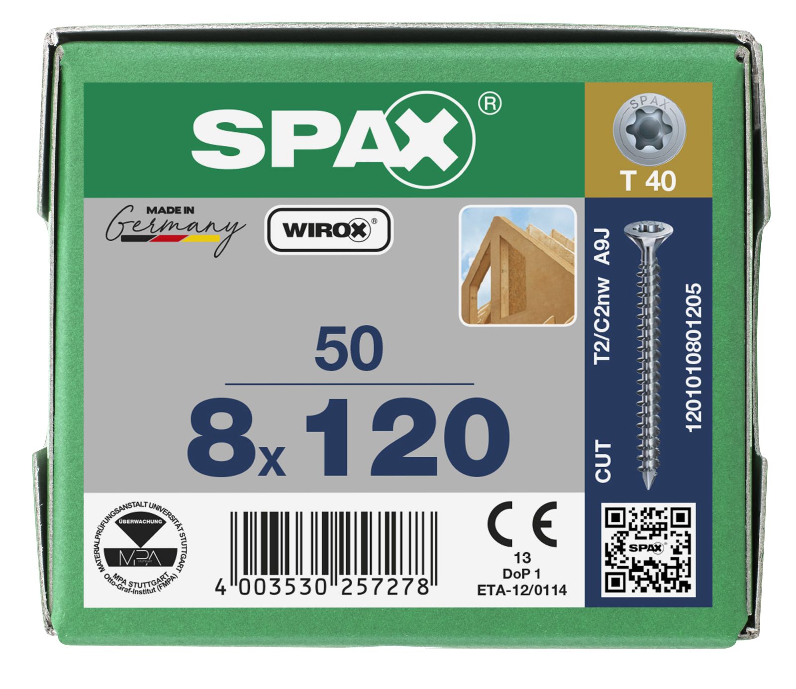 SPAX-S Senkmultikopf T-Star Plus T40 Vollgewinde Cut WIROX, 50 Stück