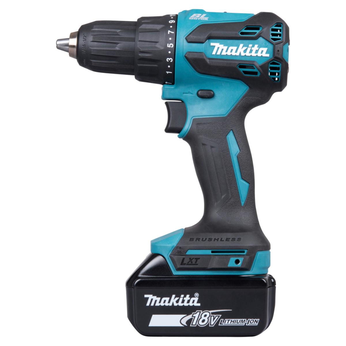 Makita Akku-Schlagbohrschrauber 18V / 5,0 Ah, 2 Akkus + Ladegerät im MAKPAC, inkl. MAKPAC-Organizer 191X80-2