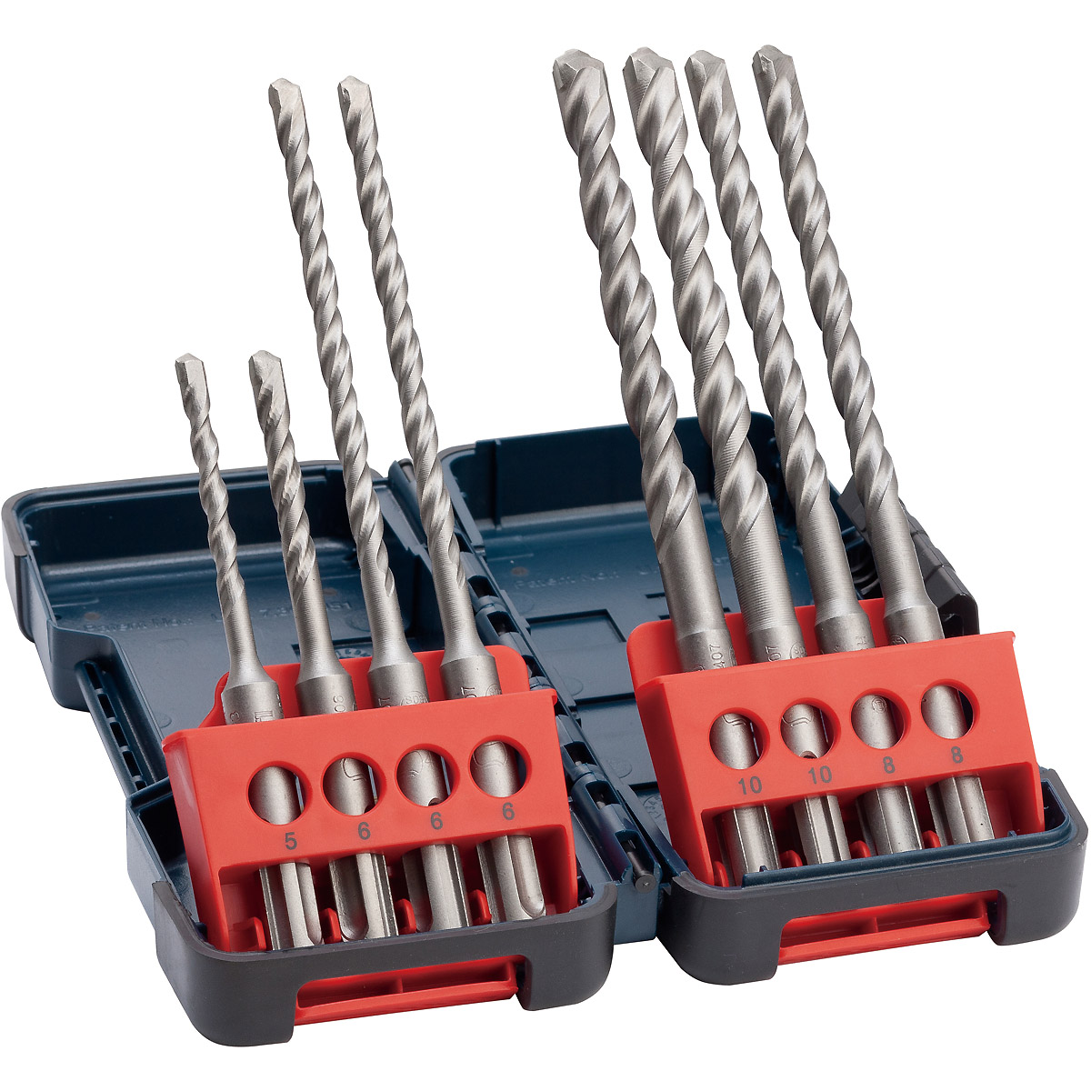 Bosch 8-teiliges Hammerbohrerset SDS plus-3, Tough Box, 5–10 mm. Für Bohrhämmer