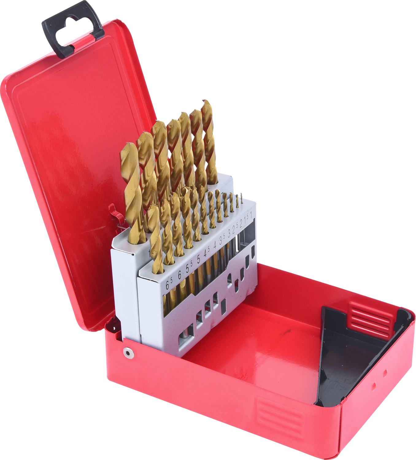KS Tools HSS TiN Spiralbohrer-Satz, Stahlblechkassette 19-tlg 1-10mm