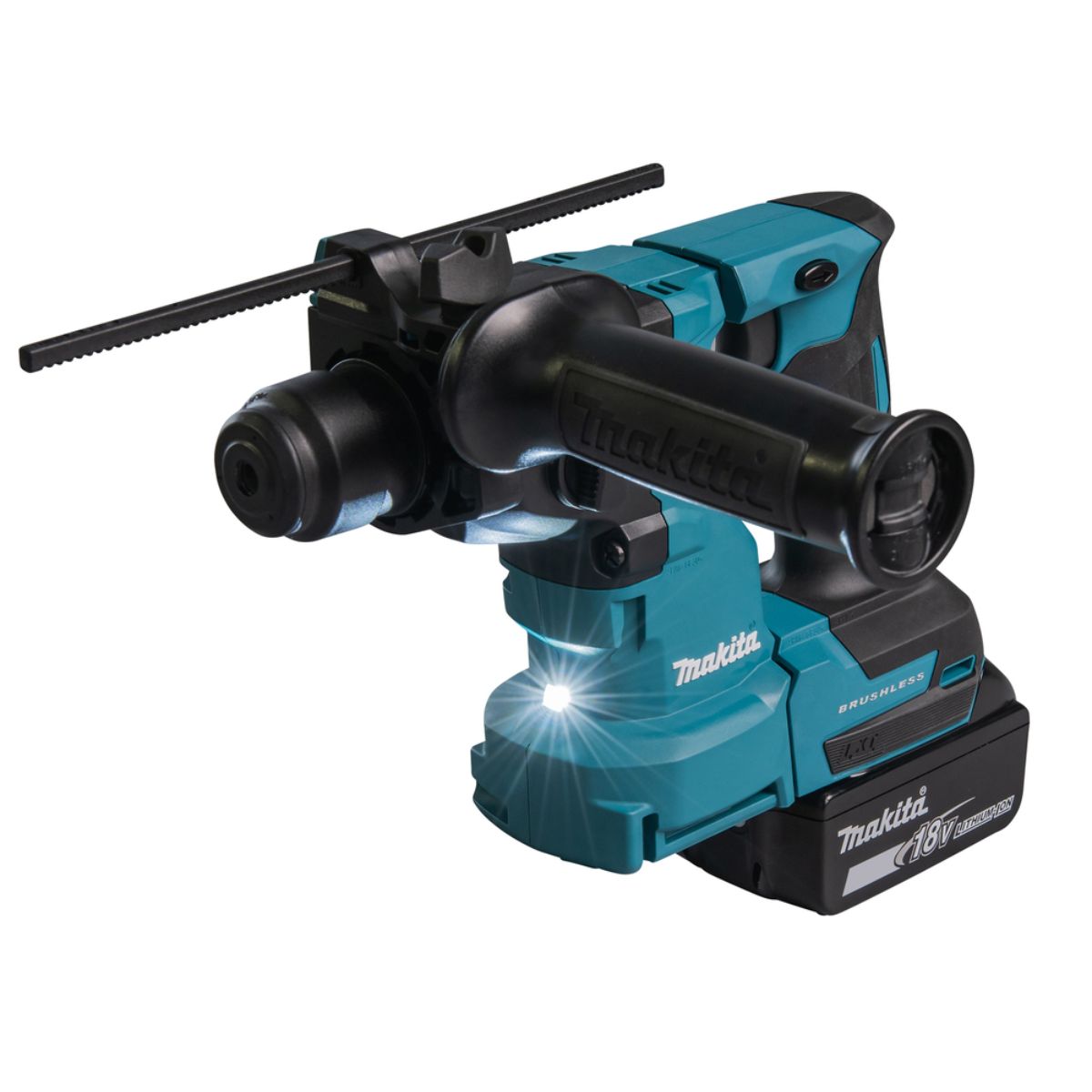 Makita Akku-Kombihammer für SDS-PLUS 18V/5,0 Ah, 2 Akkus + Ladegerät+Staubabsaugung DX16 im MAKPAC