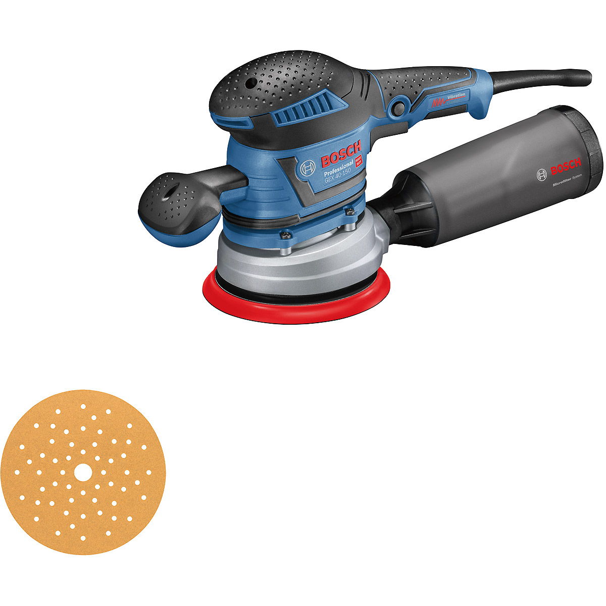 Bosch Exzenterschleifer GEX 40-150 mit 1 x Mehrlochschleifblatt C470