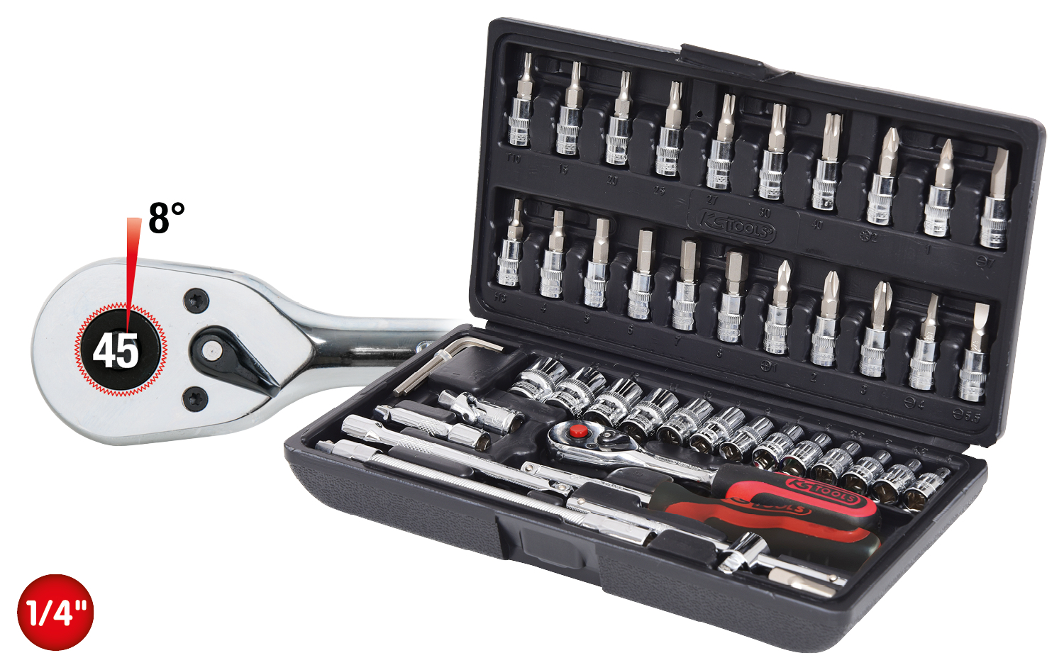 KS Tools 1/4" CHROMEplus Steckschlüssel-Satz,48-tlg