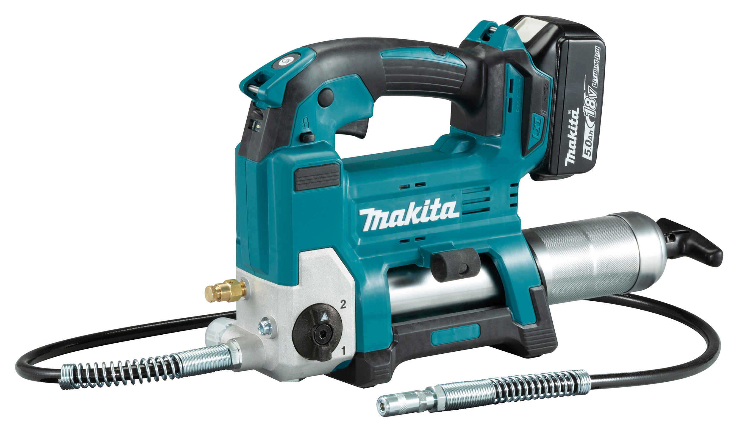 Makita Akku-Fettpresse 18V inkl. Zylinder A / 5,0 Ah, 1 Akku + Ladegerät - DGP180RT