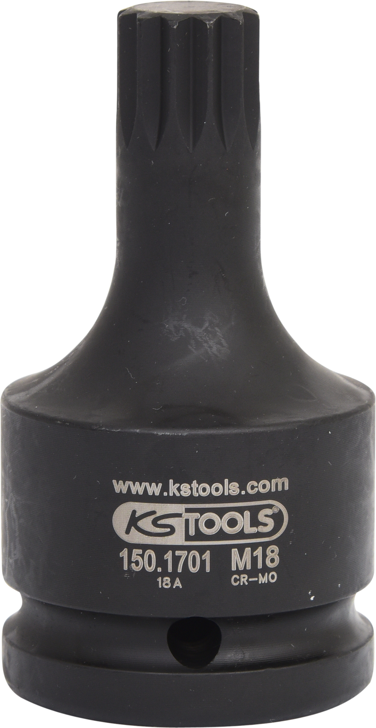 KS Tools 3/4" Kraft-Bit-Stecknuss für Vielzahn(XZN®)-Schrauben, kurz
