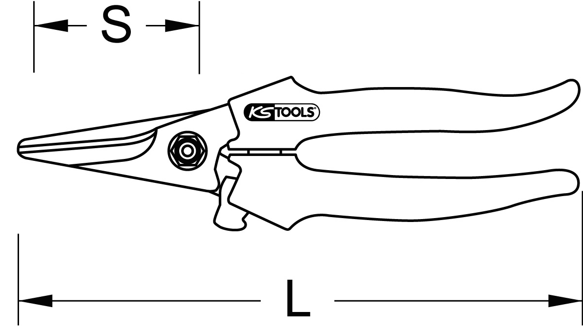 KS Tools Universal-Werkstattschere, 190mm, selbstöffnend