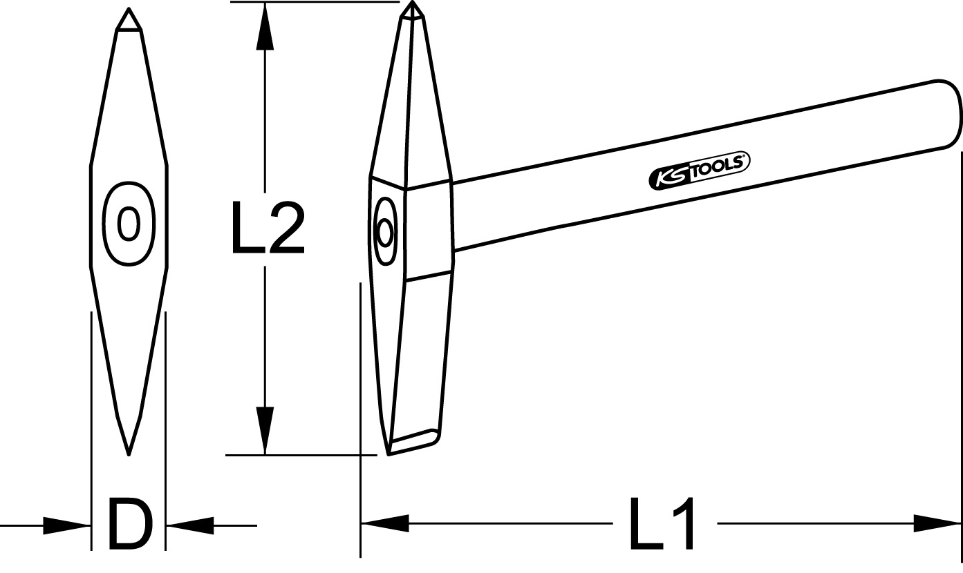 KS Tools EDELSTAHL Schweißerhammer, 300g