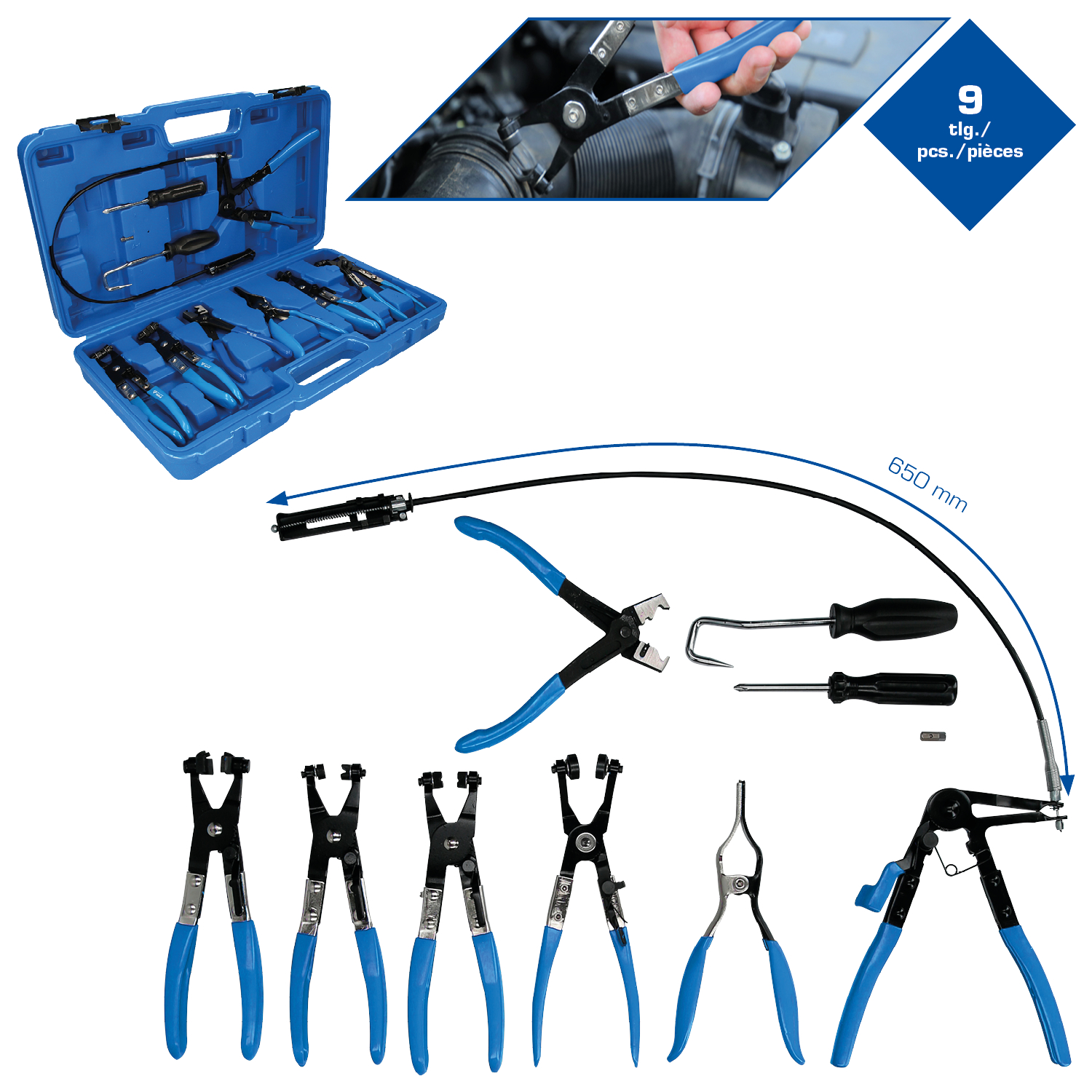 Brilliant Tools Schlauchschellenzangen-Satz, 9-tlg - BT521000