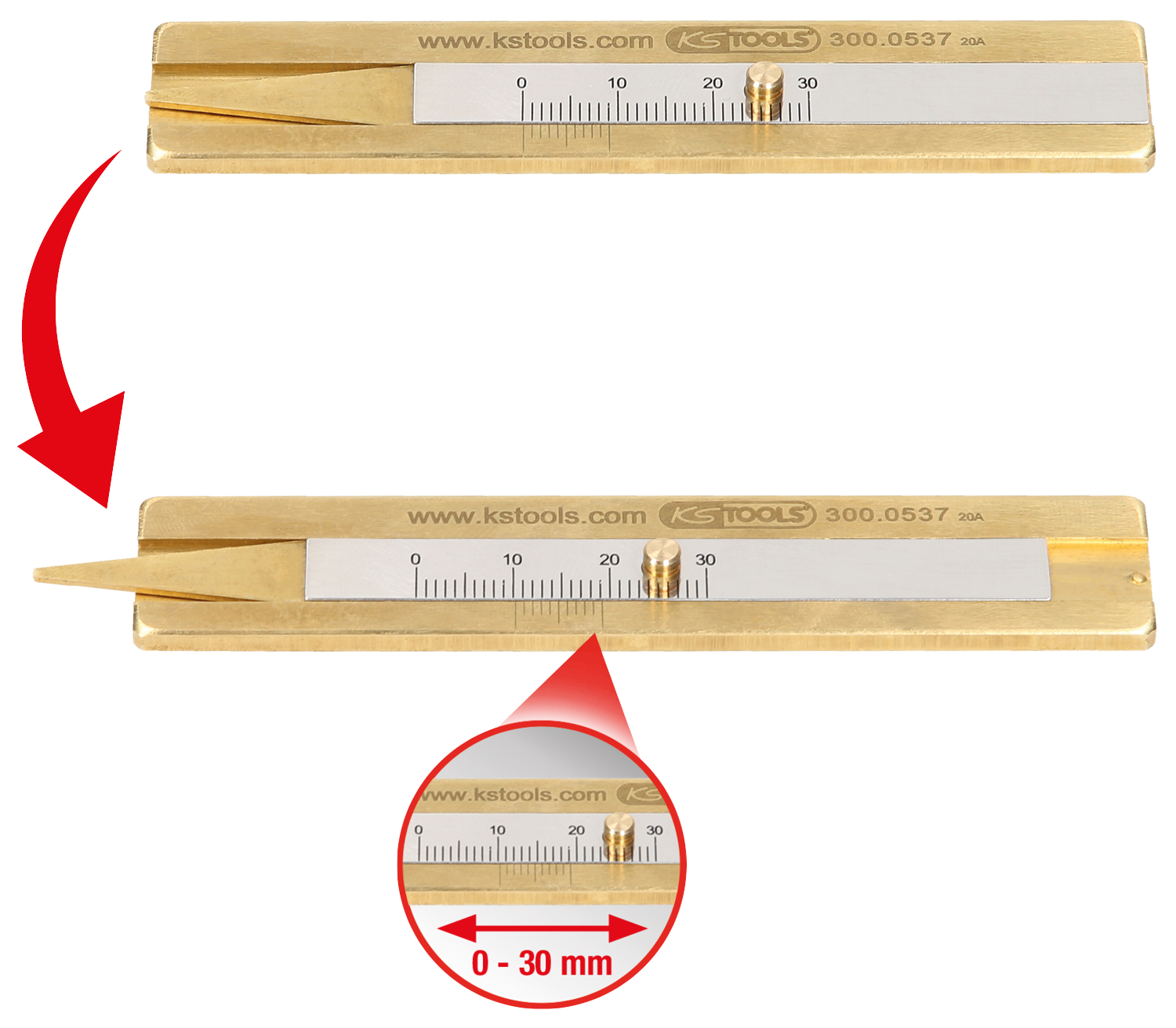 KS Tools Reifenprofil-Tiefenmesser 0 - 30 mm