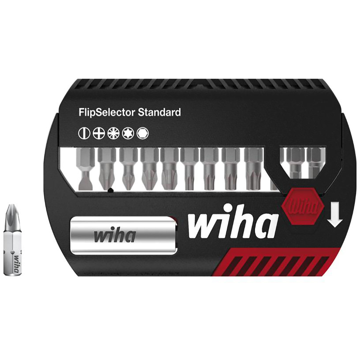 Wiha Bit Set FlipSelector Standard 25 mm gemischt 13-teilges Set 1/4 zoll C6,3