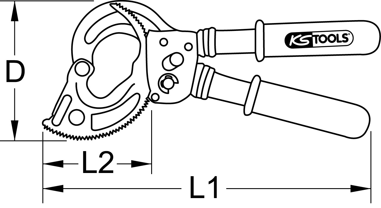 KS Tools Ratschenkabelschere mit Schutzisolierung