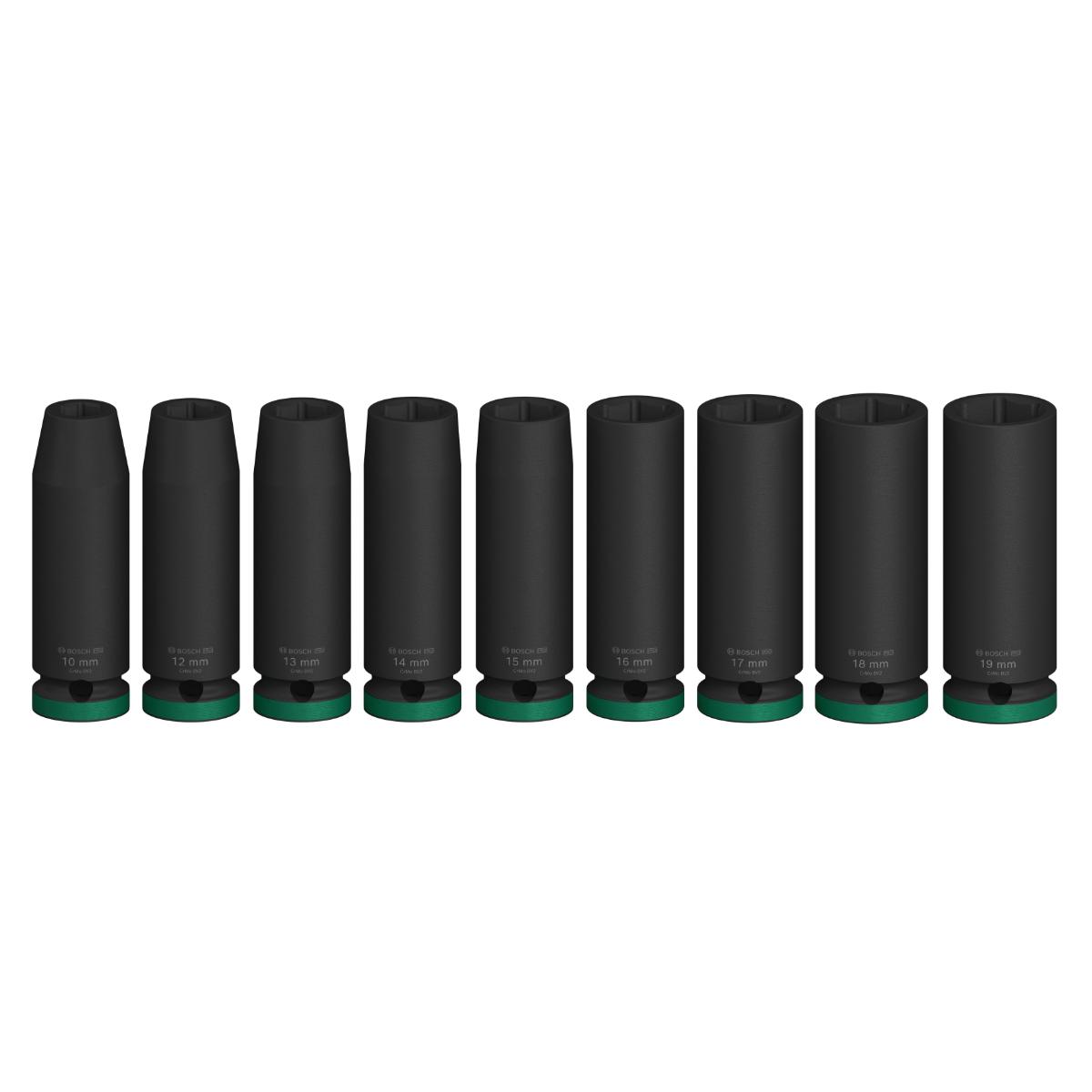 Bosch PRO Impact Socket Set, 1/2", tief, 9 teiliges Set