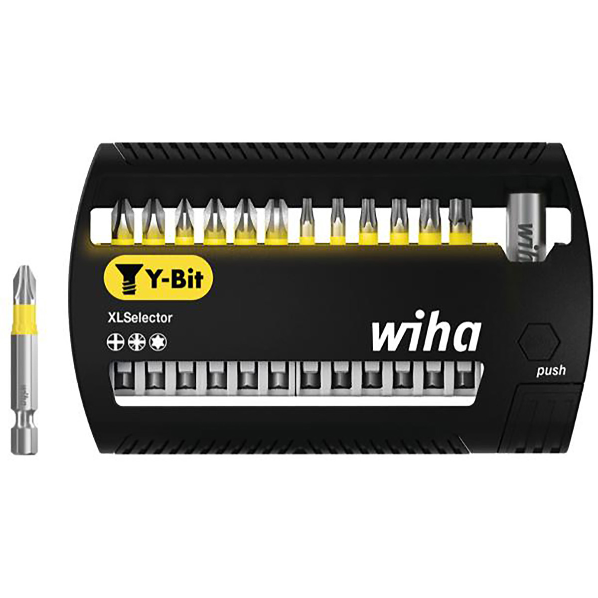 Wiha Bit Set XLSelector Y-Bit 50 mm Phillips, Pozidriv, TORX 13-teilges Set 1/4 zoll E6,3