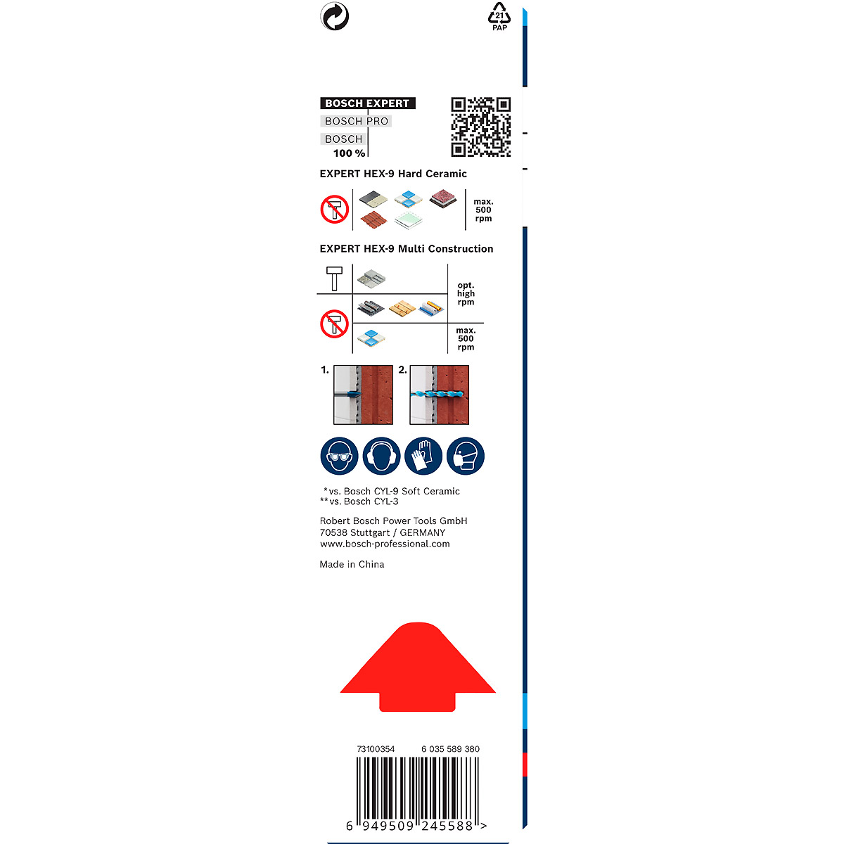 Bosch EXPERT HEX-9 Hard Ceramic + HEX-9 Multi Construction Bohrer