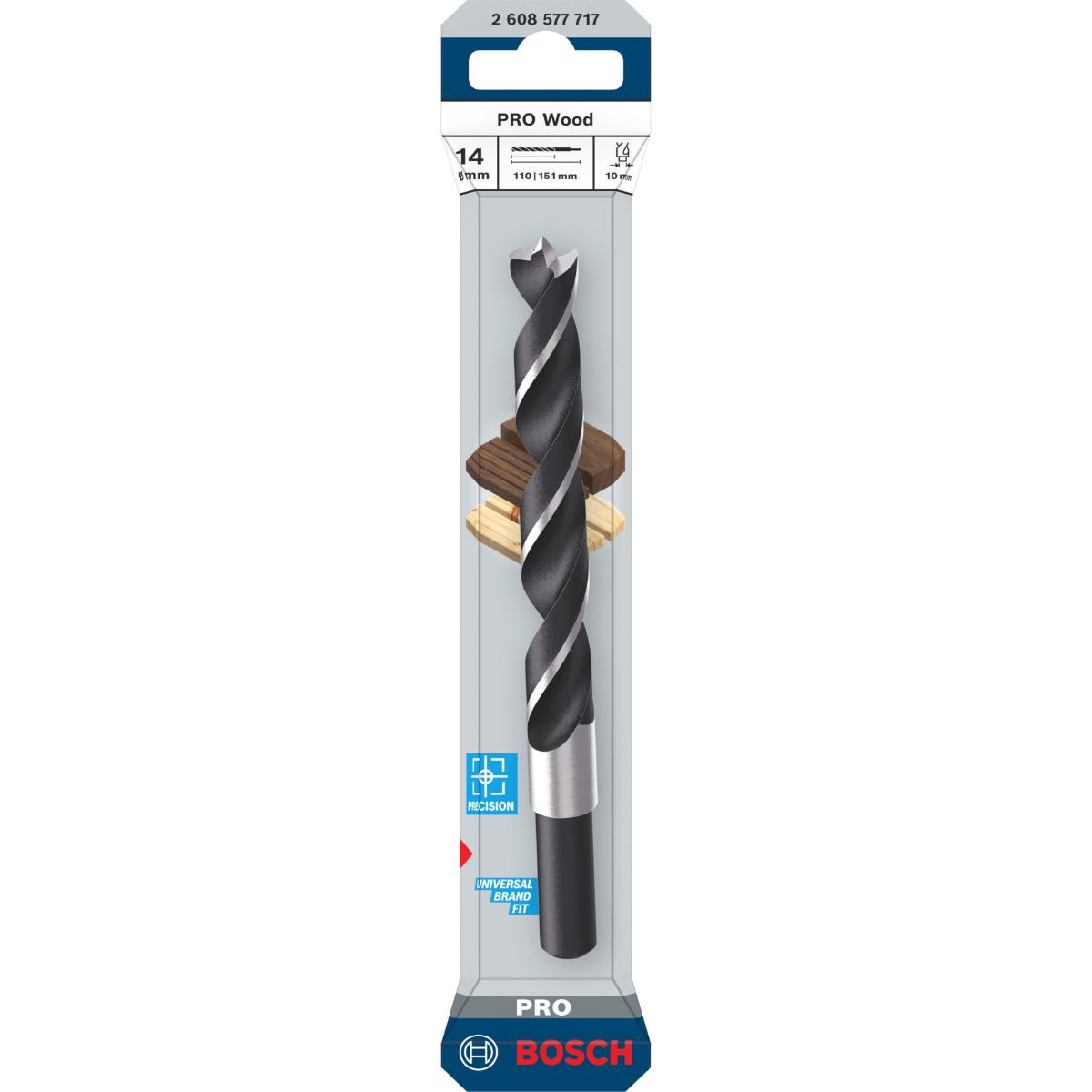 Bosch PRO Wood Holzspiralbohrer, 14x110x151 mm