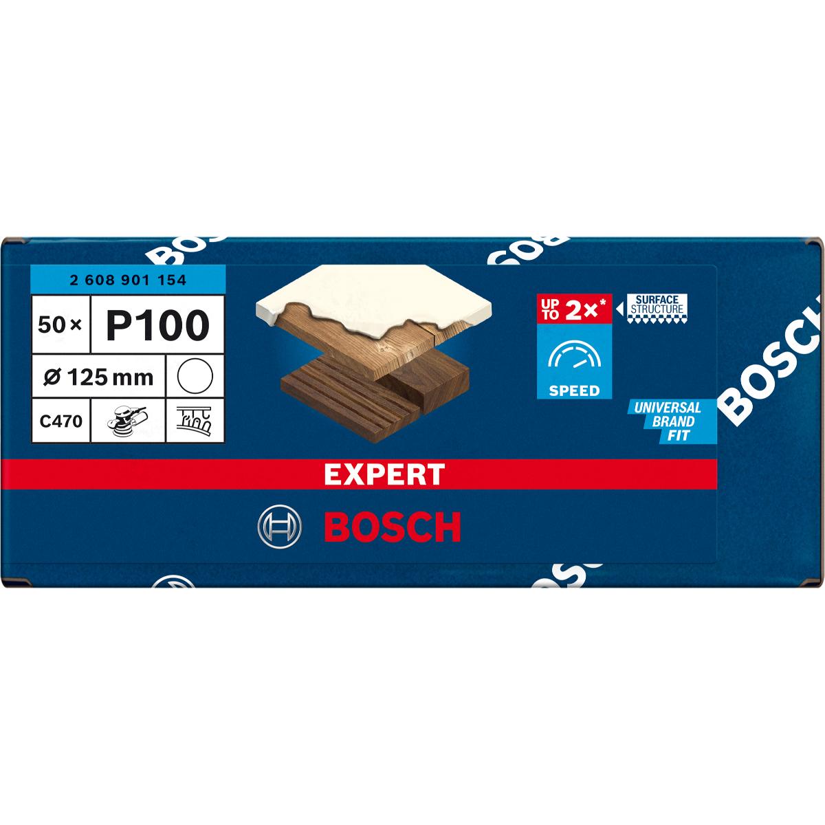 Bosch EXPERT C470 Schleifpapier ohne Löcher für Winkelschleifer und Bohrer