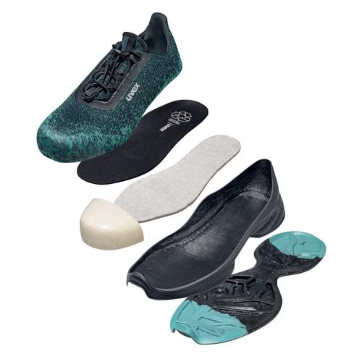 uvex 1 G2 Sicherheitsschuh Halbschuhe S1P, schwarz/grün/blau