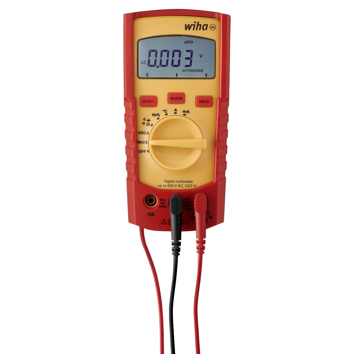 Wiha Digitales Multimeter bis 600 V AC, CAT IV mit 2x AAA-Batterien
