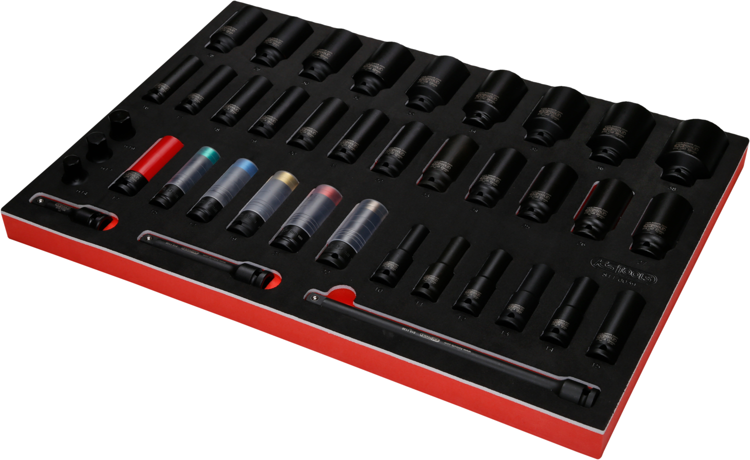 KS Tools 1-2'' Kraft-Stecknuss-Satz in Schaumstoffeinlage, 39-tlg