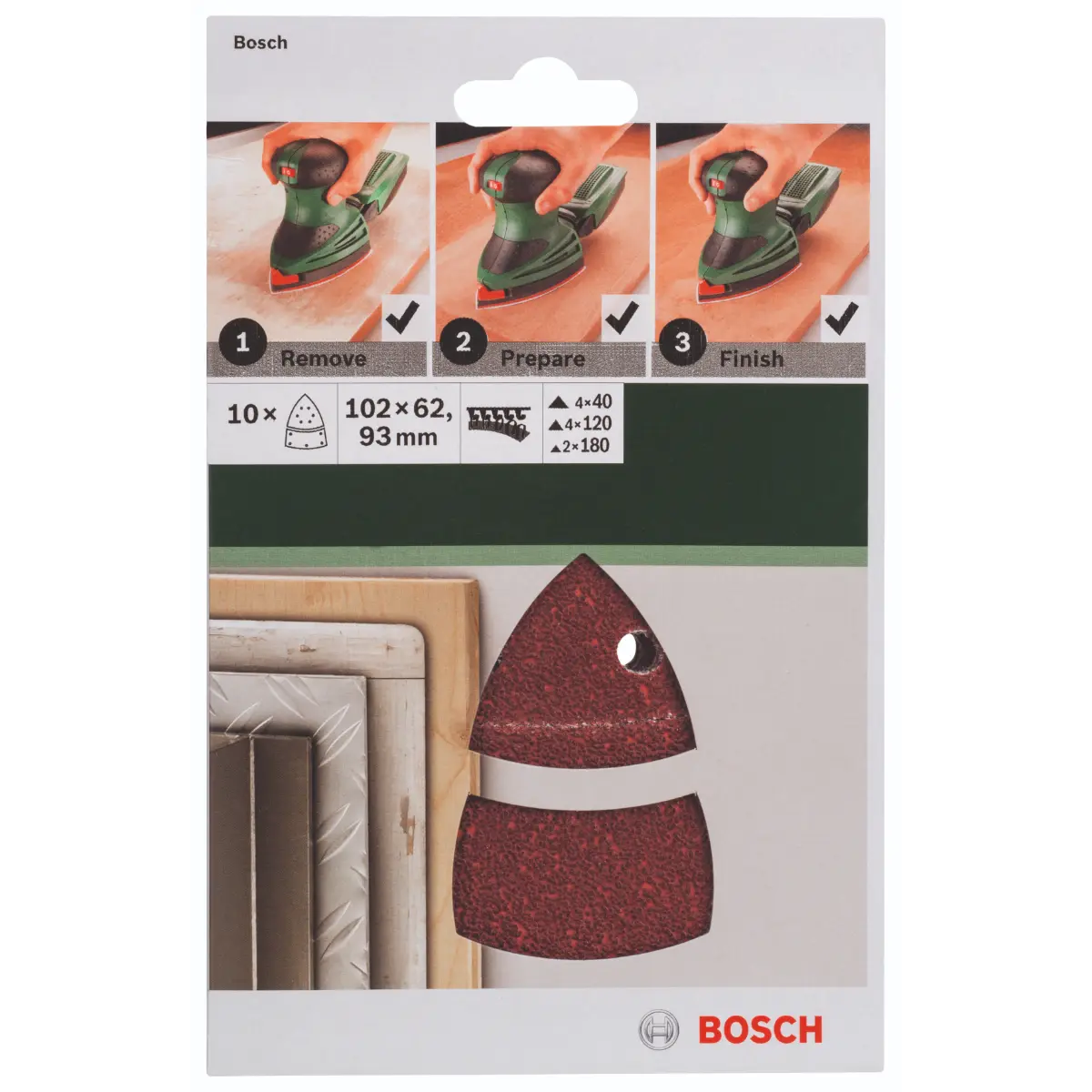 Bosch Schleifblatt-Set für Multischleifer K=40 / 120 / 180, 10-tlg.