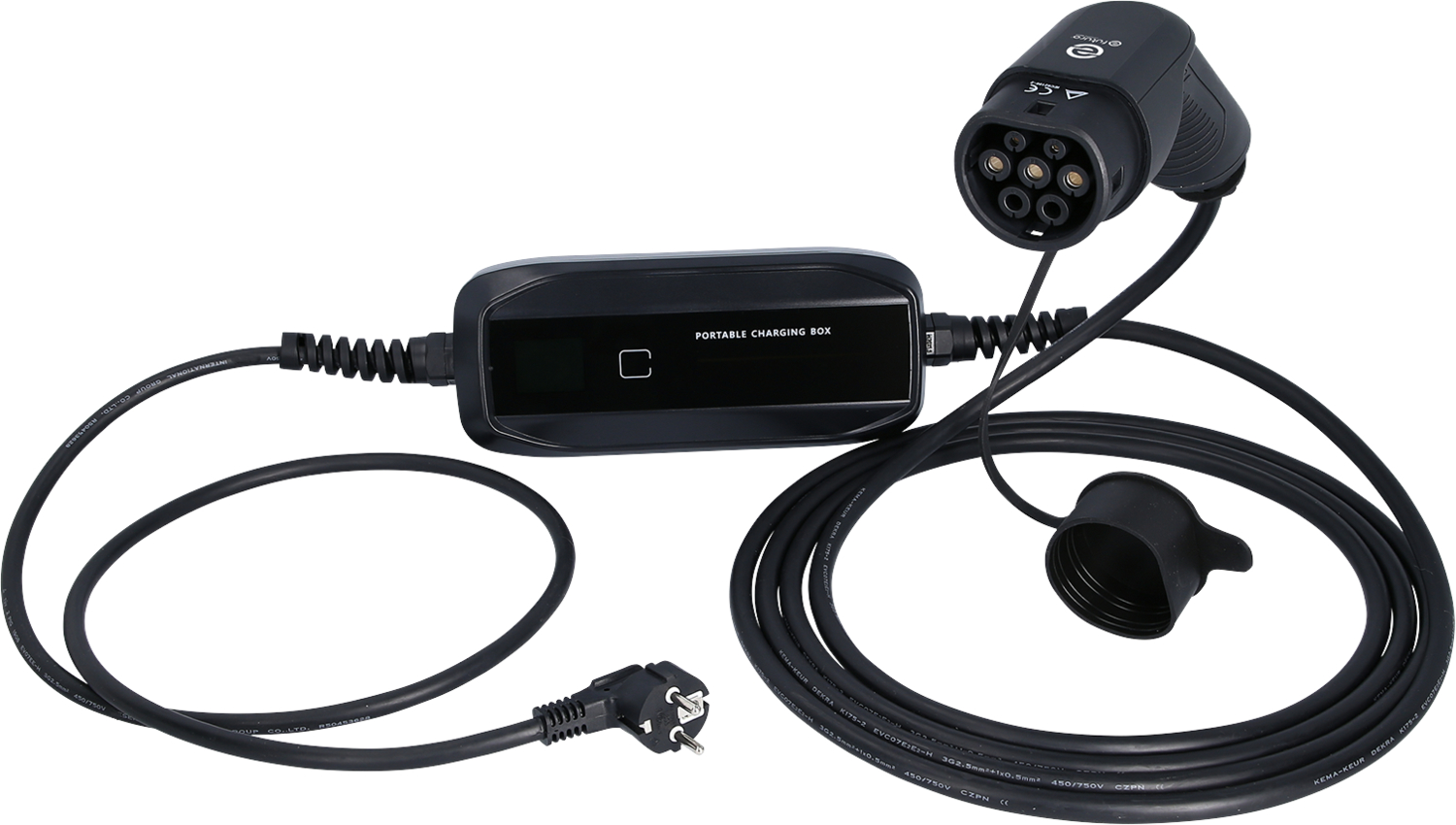 efuturo mobile Ladestation mit Typ 2 Ladekabel, 1 Phase, bis zu 3,7kW, 16A, 230V, LCD, Schuko