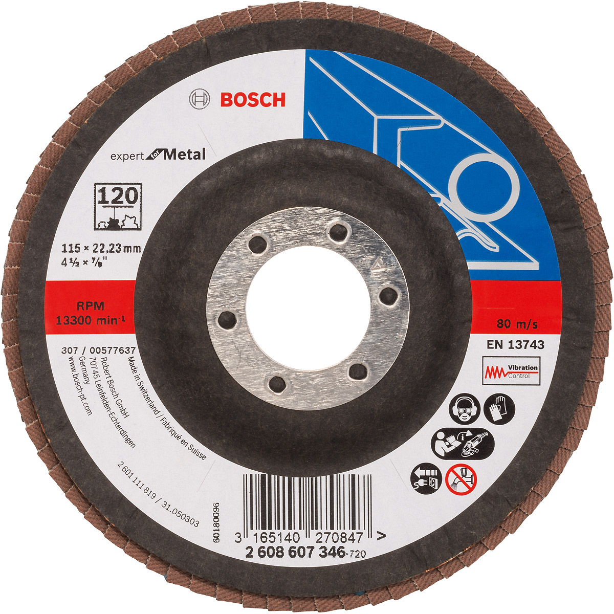 Bosch Fächerschleifscheibe X551 Expert for Metal, gewinkelt