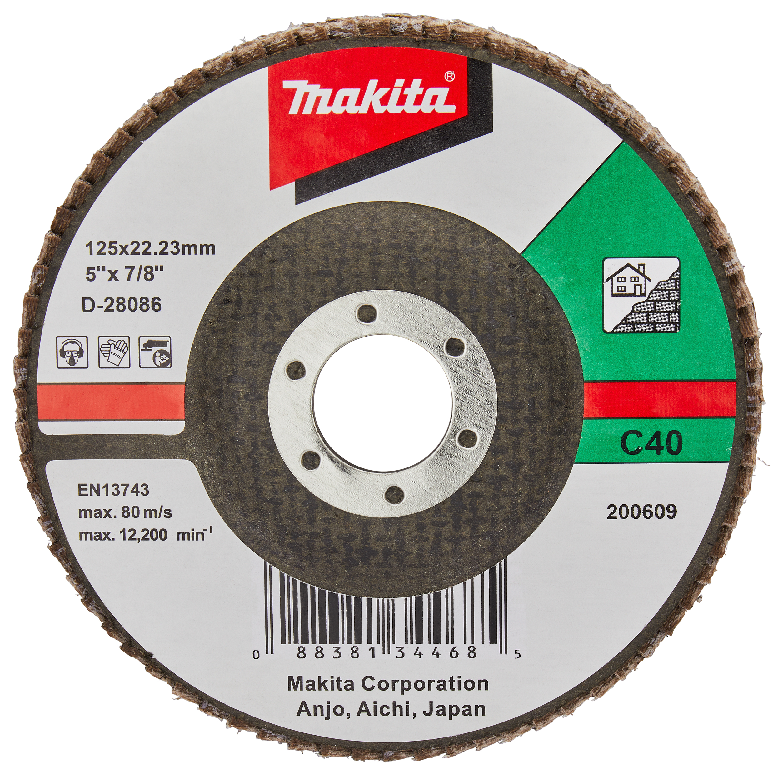 Makita Fächerschleifscheibe 125mm C40F - D-28086