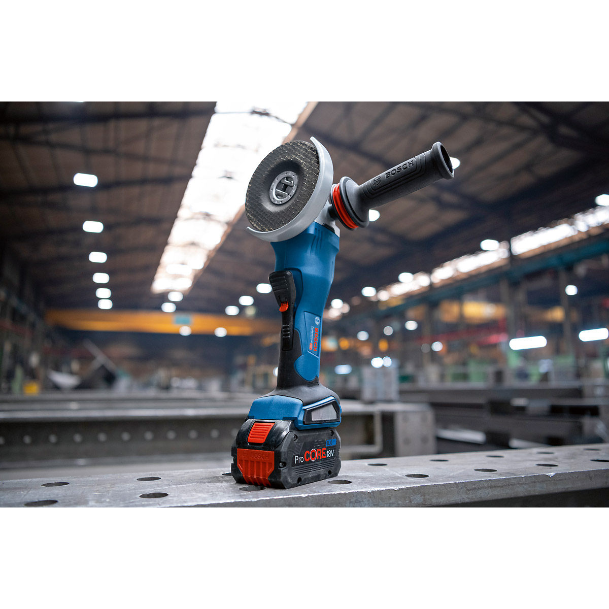 Bosch Akku-Winkelschleifer BITURBO mit X-LOCK GWX 18V-15 P in L-BOXX mit Zusatzhandgriff