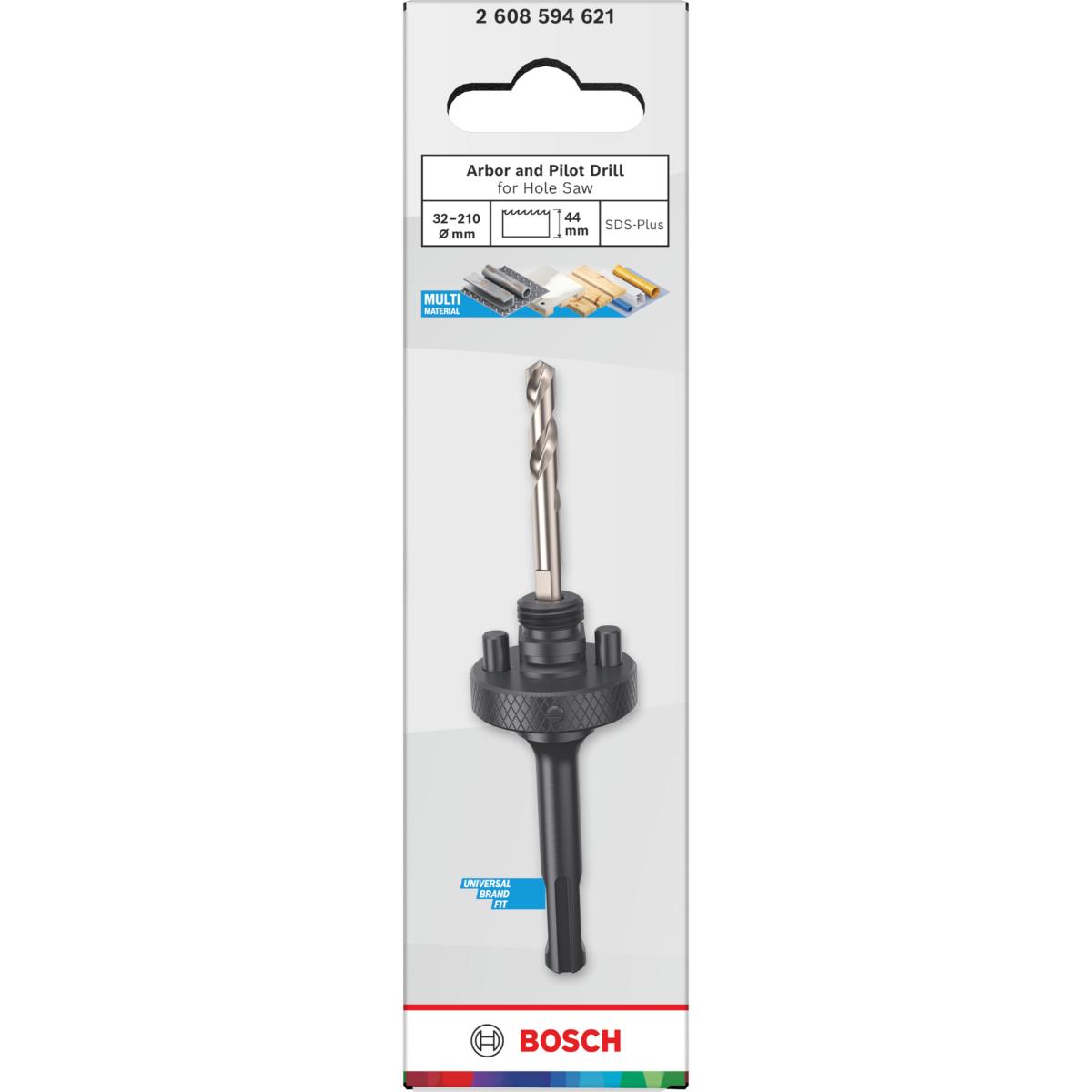 Bosch Aufsteckhalter und Zentrierbohrer für Lochsäge, 32-210 x 44 mm für LS 32-210,SDS plus