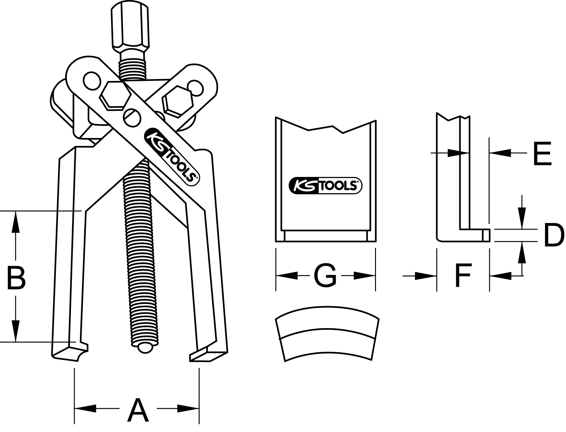 KS Tools Universal-Abzieher 2-armig