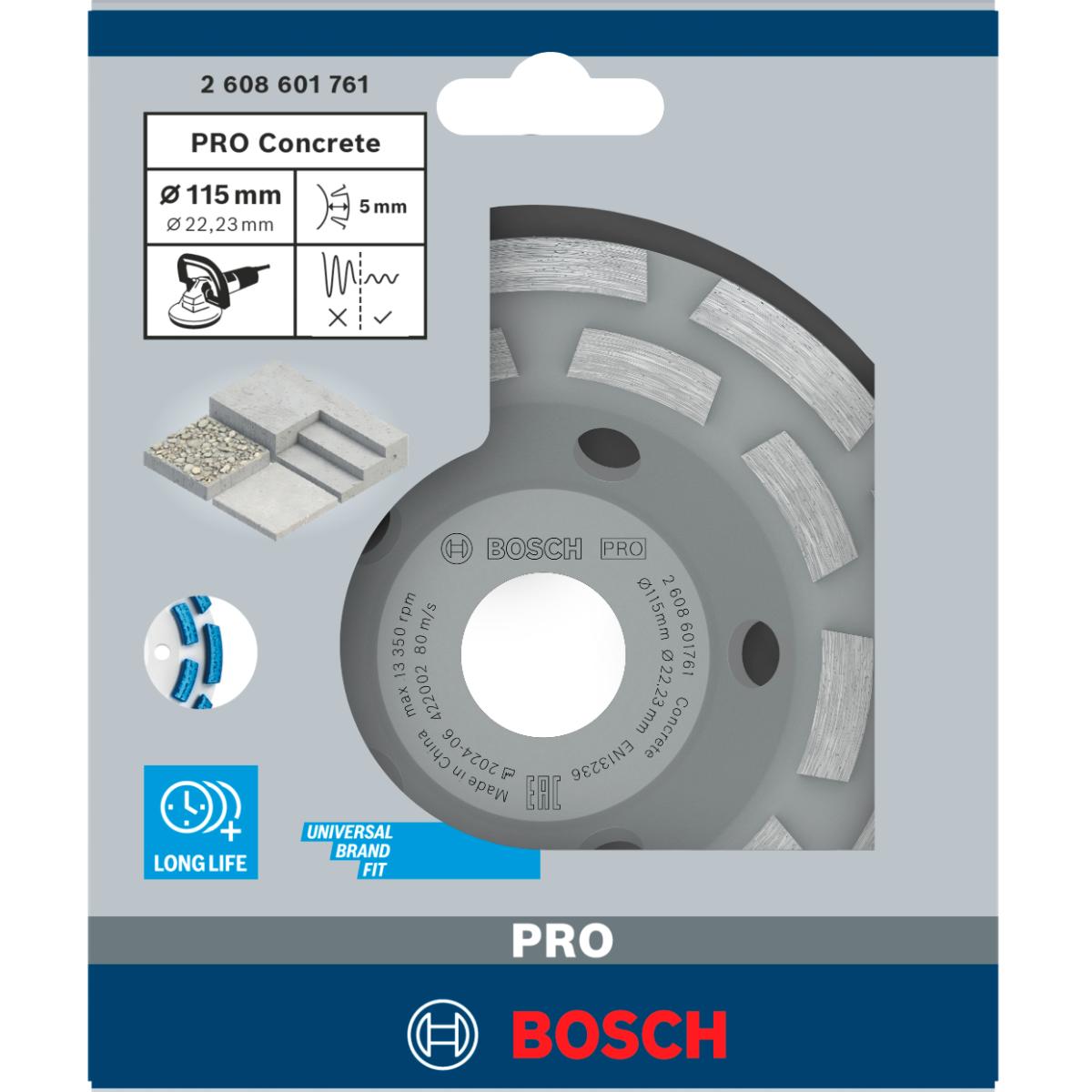 Bosch PRO Diamanttopfscheibe, Expert for Concrete, Durchmesser 115 mm