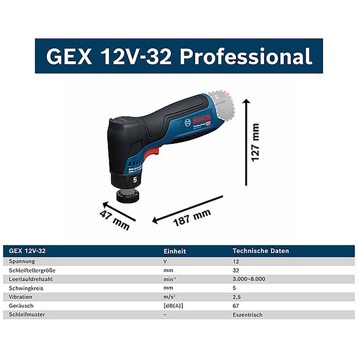 Bosch Akku-Exzenterschleifer GEX 12V-32